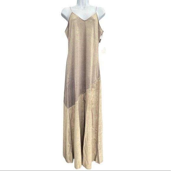 LEITH Metallic Shine High Slit Front Maxi Dress - Medium NWT - Picture 2 of 5